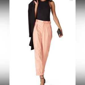 LA POINTE Orange Peachy Faux Leather Trousers Size 4